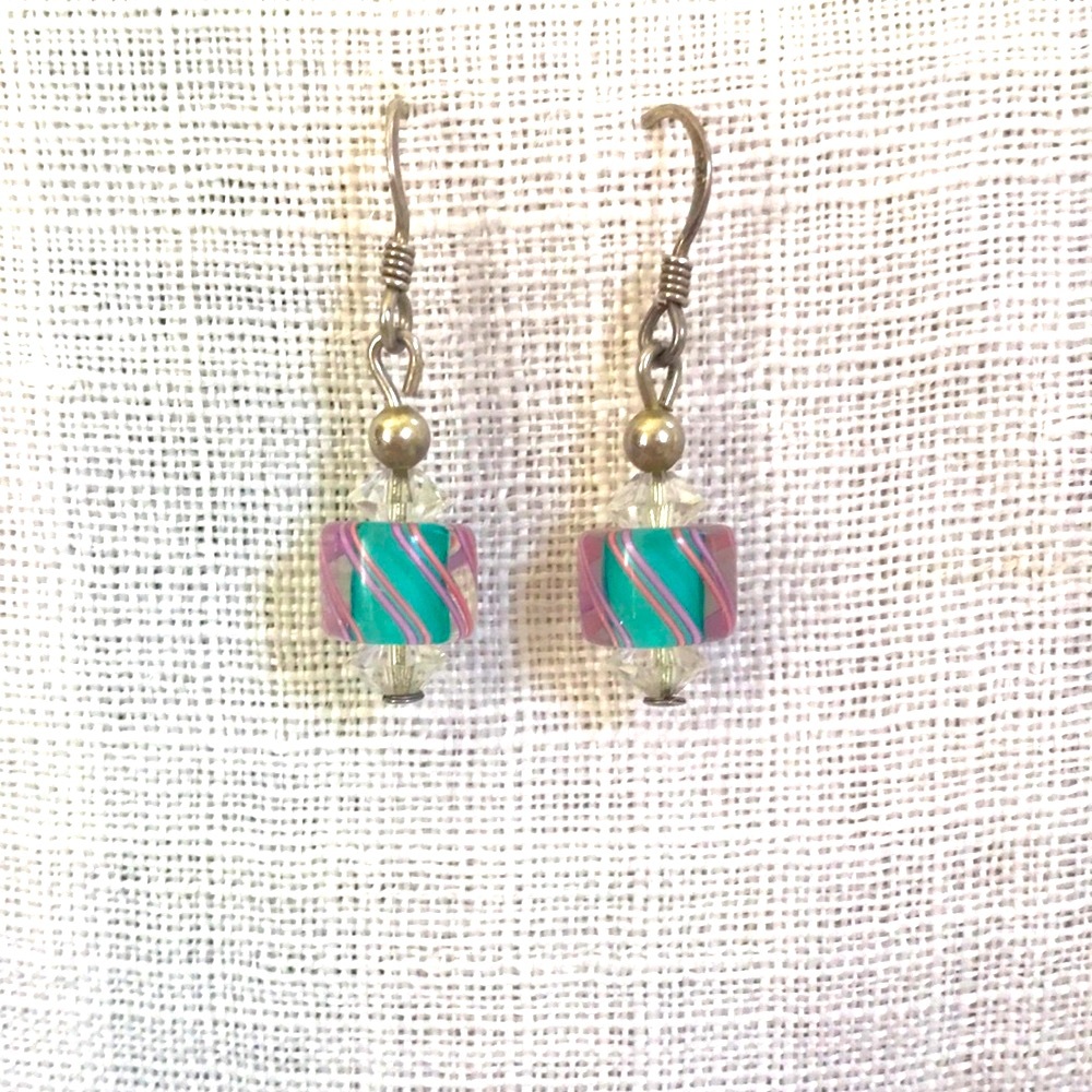 Murano glass bead earrings